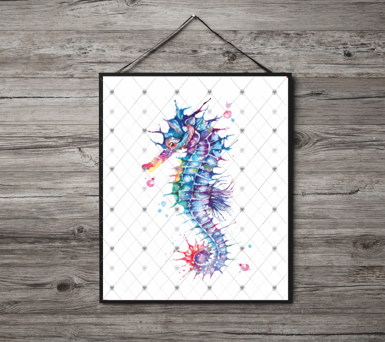 Seahorse A4 Print, Seahorse Custom Print, Personalised Wall Art - Click Image to Close